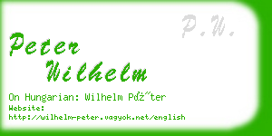 peter wilhelm business card